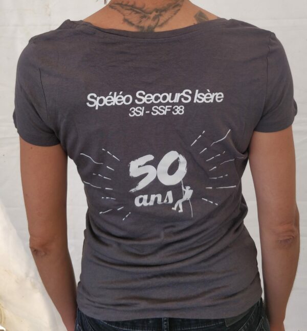 T-shirt 50ans Gris H/F – Image 3